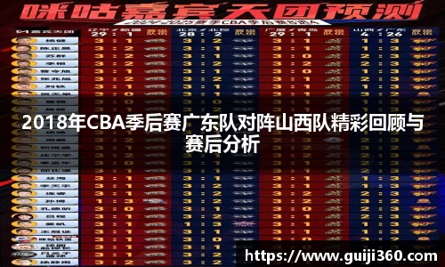 2018年CBA季后赛广东队对阵山西队精彩回顾与赛后分析